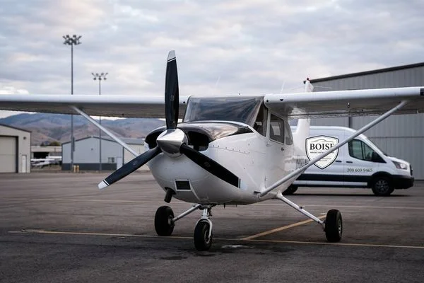 Clean Cessna aircraft on ramp at Boise Airport