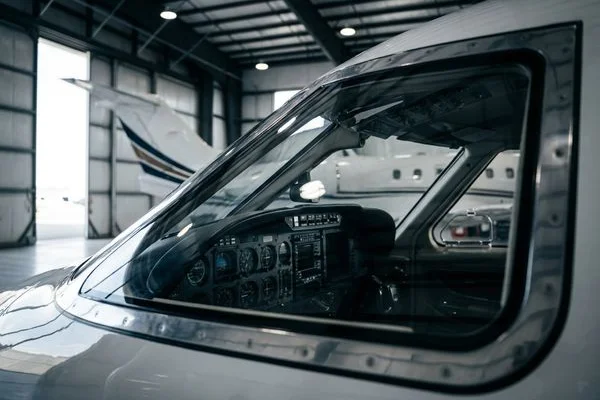 Aircraft windshield detail