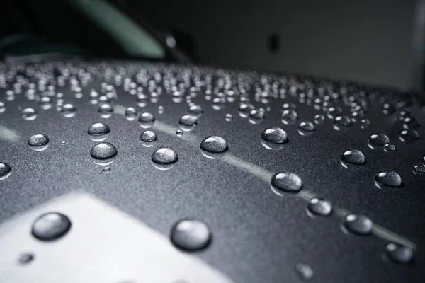 Water beading on ceramic coated vehicle surface